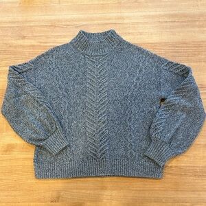 GAP Charcoal Cable Knit Women's Turtleneck Sweater